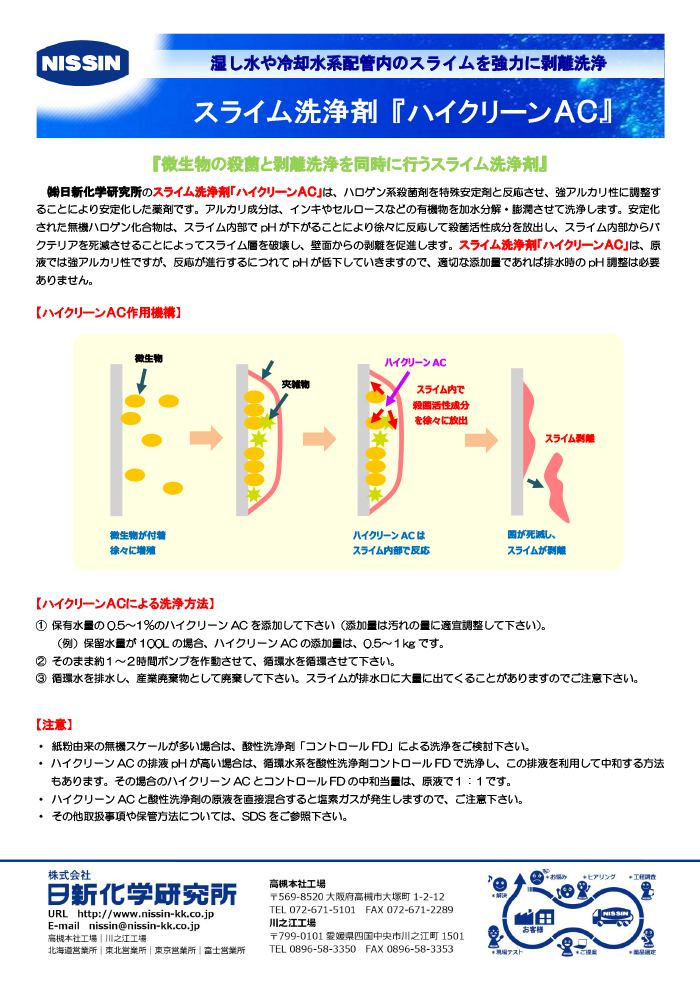 スライム洗浄剤「ハイクリーンAC」②